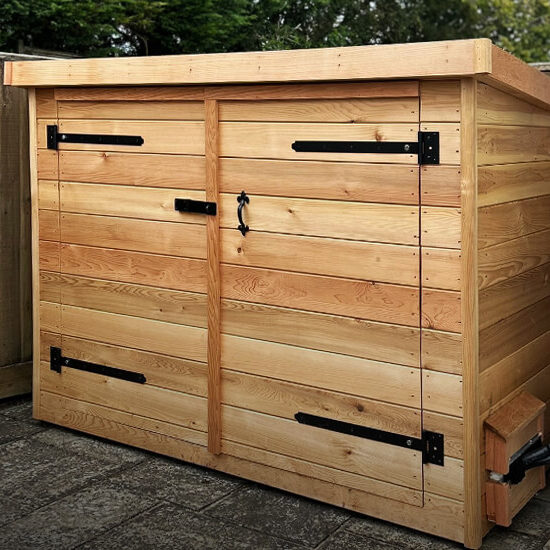 Strong, secure wooden cabinet for OffGrid Pro battery microgrid system