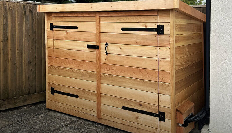 Strong, secure wooden cabinet for OffGrid Pro battery microgrid system